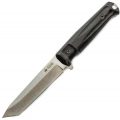 Нож KIZLYAR SUPREME AGGRESSOR фиксированный, сталь 420HC StoneWash, Black Kraton Handle туристический нож