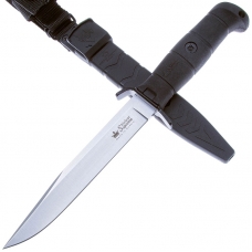 Нож KIZLYAR SUPREME VECTOR фиксированный, сталь 420HC StoneWash, Black Kraton Handle туристический нож